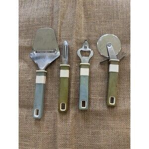 Vintage Utensils Stainless Steel Set Of Four Unbranded Pizza Cutter Peeler
